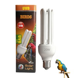 KINGYEENUO E27 Lampadina UVA UVB per Uccelli 2.4 UVB 20W Lampadina Fluorescente Compatta per Tutti i Tipi di Uccelli Cattivi, Luce Solare Naturale Simulazione Uccello Lampadina Pappagallo