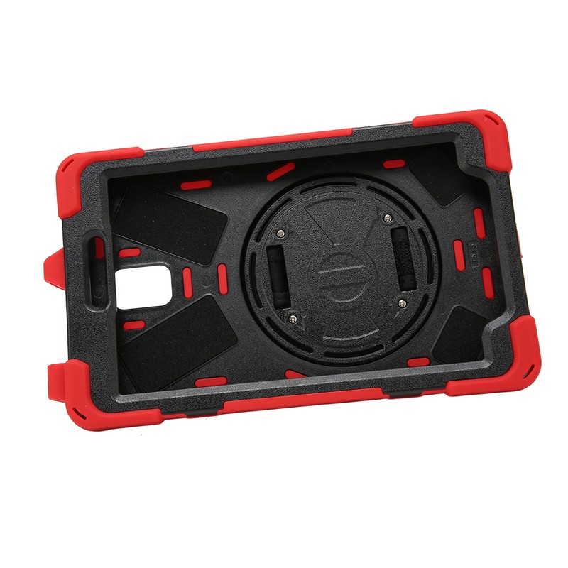 Tablet Case Silicone Hard PC Precise Cutouts Adjustable Strap Rotating