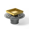 Bernkot Square Shower Drain 4" with 2" PVC Flange Base,