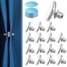 Wanmu 16Pcs Curtain Magnets Closure, Double Sided Magnetic Suction Curtains, Keep Curtain Liner Closed to The Wall, Windproof Stop Protect Splash Clips Home Bedroom Bathroom Office Draperies