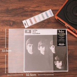 25 x 12 Vinyl LP Record Sleeves, Extra Thick LP Protective Sleeves 140 Microns, with High-Quality Sticky Notes, Very Transparent, for Single and Double Gatefold LPS, Acid-free Plastic Protective