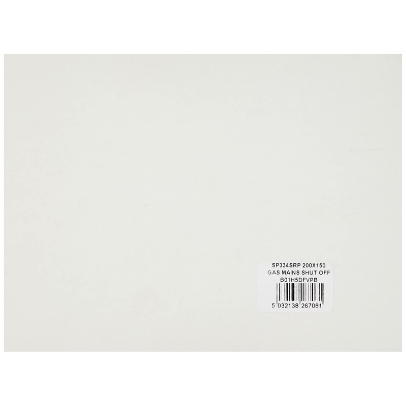Seco Gas Mains Shut Off Valve Sign, 200mm x 150mm