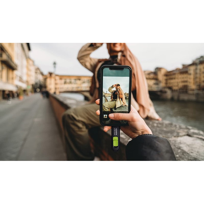 ADATA 64GB USB3.2 UC300 Type-C USB Flash Drive Negro/Verde