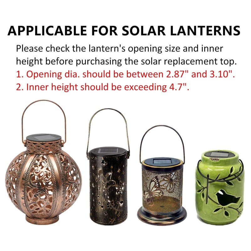 Solar-Lantern Waterproof Lights Replacement Top - Garden Decor Outdoor Lighting