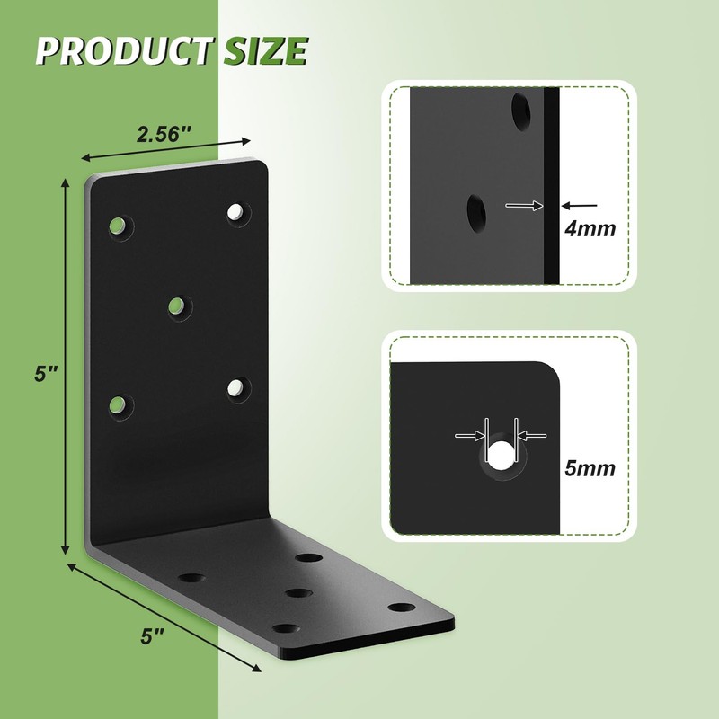 Heavy Duty L Brackets, 5" x 5" Heavy Duty Shelf