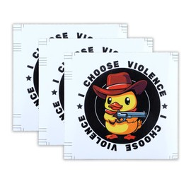 3pcs I Choose Violence Duck Stickers, 2.95in Cute Duck with Gun Stickers for Adults Kids Funny Animal Decals for Cars Wall
