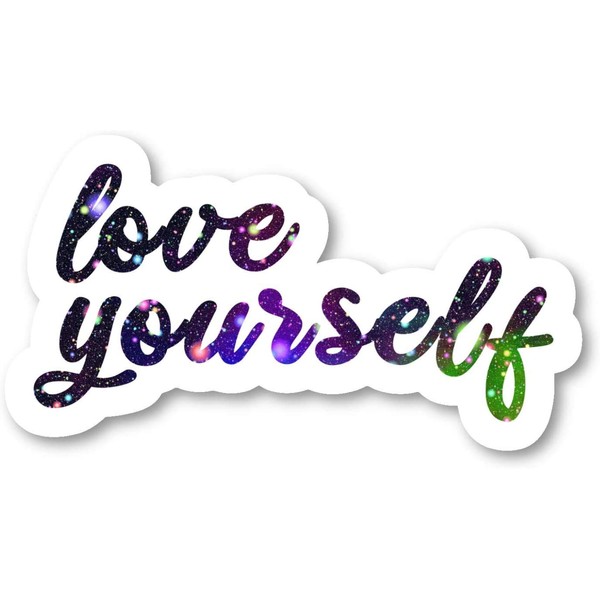 Love Yourself - Inspirational Quotes Galaxy Stickers Window Truck Car