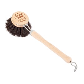 REDECKER German-Made Horse Hair Dish Brush, Soft All-Purpose Scrubber for Kitchen & Household with Strong Horse Hair Bristles, 2 inch Replaceable Brush Head, Set of 2, 9-inches Long