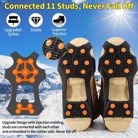 Xproutdoor Non-Slip Ice Cleats Snow Grips, Strong Traction Crampons 15 Steel Studs, for Shoes and Boots, Snow Ice Walking, X-Large