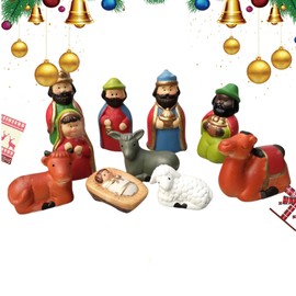 Christmas Nativity Figures, Jesus Birth Decoration Resin Statue - Christmas Nativity Scene Figurines for Bedroom Study Room Church Living Room Bookshelf