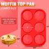 Walfos Silicone Muffin Top Pans for Baking 4inch Jumbo Size,