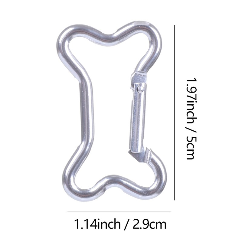 Vagocom 4Pcs Bone Shaped Keychain Clip,1.97Inches/5cm Aluminum Alloy Spring Key