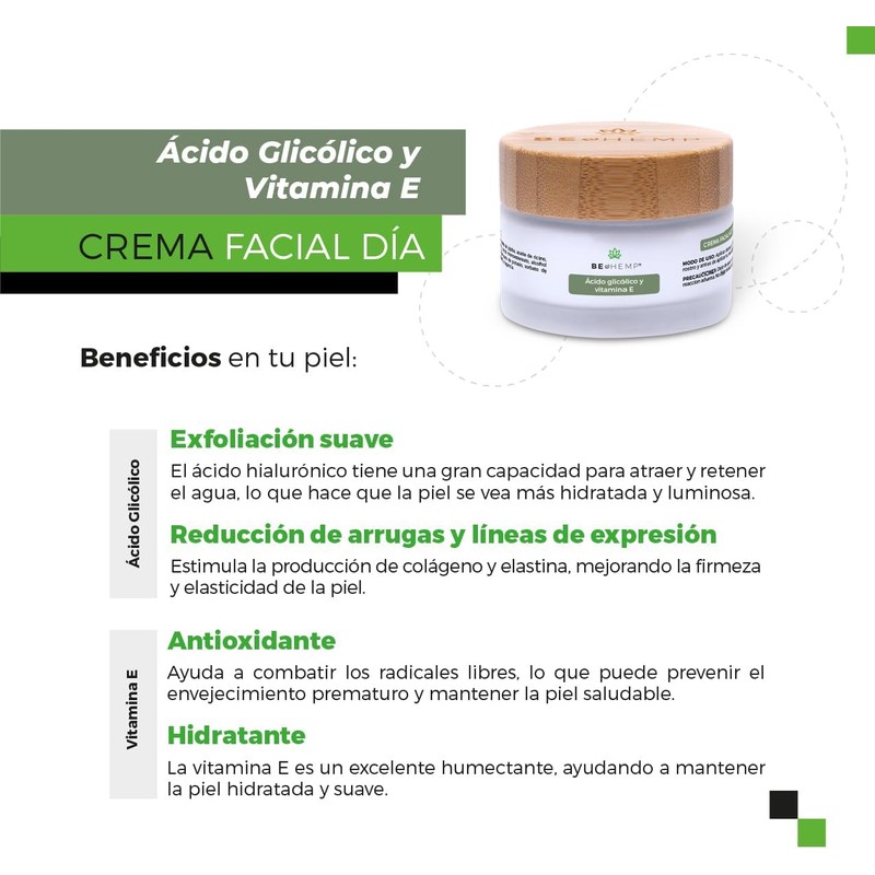 Crema Facial de Noche con Ácido Glicólico y Vitamina E