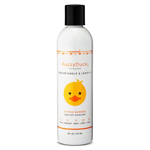 FuzzyDuck Detangle & Leave-in Conditioner for Fine, Thick, Wavy, Curly & Kinky-Coily Natural hair, Anti Frizz Curl Moisturizer, Definer & Lightweight Curl Enhancer w/Aloe, great for Dry Hair, 8oz