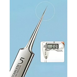 Blackhead Tweezers Precision Stainless Steel Curved Hook for Acne Pimples Comedones Stains or Splitter Removal and Ingrown Hair Treatments