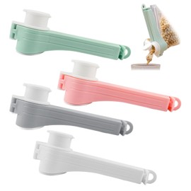 Bag Clip with Pour Spout, Bag Clips for Food, Bag Spout Clips, Food Sealing Clips with Pour Spout, Kitchen Clip Bag for Food Snack Storage (4 PCS)