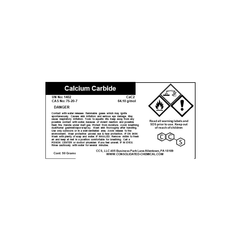 Calcium Carbide Lumps 50g Bottle