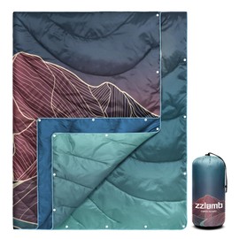 zzlamb Small Camping Blanket for Cold Weather,Mini Puffy Outdoor Down Alternative Travel Blanket,Portable Warm Cloak with Snaps,Cozy Hammock Top Quilt Picnics Beach Stadium Car Plane,Ethereal Moonlit