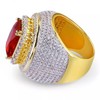 Htayekog 18K Gold Cluster Lab Simulated Diamond Band Micropave Mens