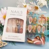 3D Rose Flower Press on Nails 24Pcs Stars Press ons