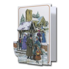 Christmas Morning - Pictoria Press 3D Pop Up Christmas Greeting Card - Church