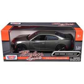 2023 Dodge Charger SXT by Motormax DCD Series 1/24 Diecast Model Car in Gray Metallic 'Timeless Legends' Collection"