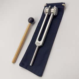 128 Hz OTTO Tuning Fork for Healing with Drawstring Pouch - OSTEOPHONIC application for Sound Healing and Biofield Therapy - Silver