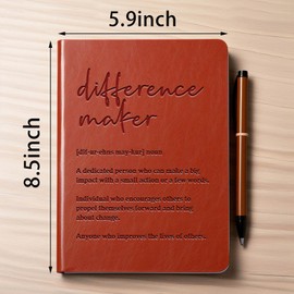 Social Worker Gift Never Underestimate The Difference You Can Make Inspirational Leather Notebook Social Work Appreciation Gift (difference maker)
