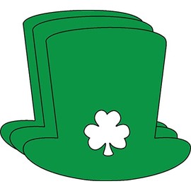 3" Irish Hat Small Single Color Creative Cut-Outs, 31 Irish Hats to a Package for Kids’ Irish Crafts and St. Patrick's Day School Craft Projects, St. Patty’s Day Craft.