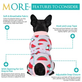 KOESON Dog Surgery Recovery Suit, Soft & Breathable Dog Onesie for Surgery Female Male, Lightweight Recovery Suit for Dogs Post-Op Care, Anti Licking Surgical Bodysuit for Medium Dogs