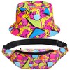 80s 90s Fanny Pack Bucket Hat Set for Women Men