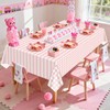4 Pack Pink Gingham Tablecloths, Pink and White Checkered Tablecloths