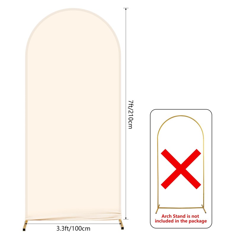 AIBIIN 1 x 7ft Beige Arch Wall Backdrop Round Top