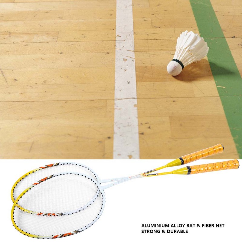 1 Pair Badminton Racket Set Lightweight Training Racquets With Bag
