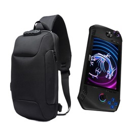 Shockproof Protective Crossbody Shoulder Chest Backpack Travel Home Storage Bag Carrying Case Compatible with MSI Claw A1M 7 Inch/MSI Claw 8 Ai+(Black)