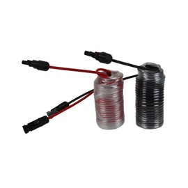 TEMCo 30' Red + 30' Black 12 AWG/Gauge Solar Panel Extension Cable with M/F Solar Connector Ends (Variety of Lengths Available)