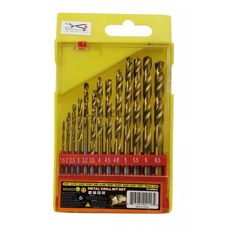 13 pcs Metal Drill BIT Set 1/16"~1/4"