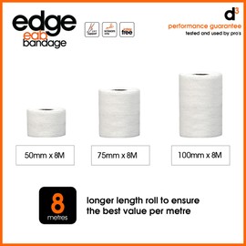 d3 Edge EAB Bandage White 100mm x 8m (1 Roll) Non-Tearable Extra Wide Zinc Oxide Strong Sports Medical Rugby Lifting Block Knee, Elbow, Shoulder Tape