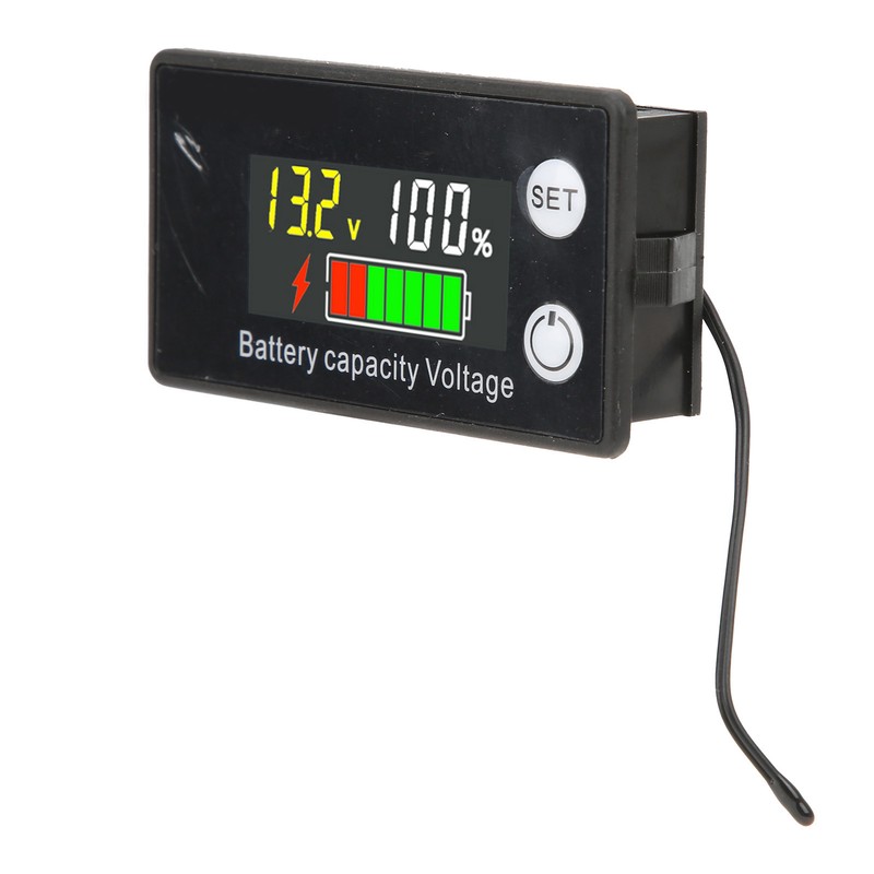 Battery Capacity Tester LCD Color Screen DC Voltmeter with Alarm