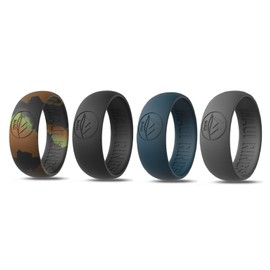 MAUI RINGS Men’s Silicone Wedding Rings Breathable Comfortable Attractive Rubber Band Safe for Sports Work Fitness Thin 8 Colors Precious Metal Look