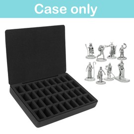 Minahao Hard EVA Minature Figure Box - 36 Slot Figurine Carrying Case,Pre-grooved Foam Layer Compatible with Warhammer 40k, DND & All Small Based Miniatures (Case Only) (Black)