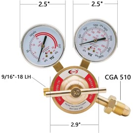 CDL Oxygen and Acetylene Regulator (Acetylene, Brass, Heavy Duty)