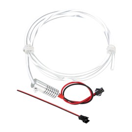 PATIKIL 3mm 1m PMMA Side Glow Fiber Optic Cable Kit, with LED Aluminum Illuminator 12V 1.5W Guide Light Source Decoration for Home DIY Lighting, Red