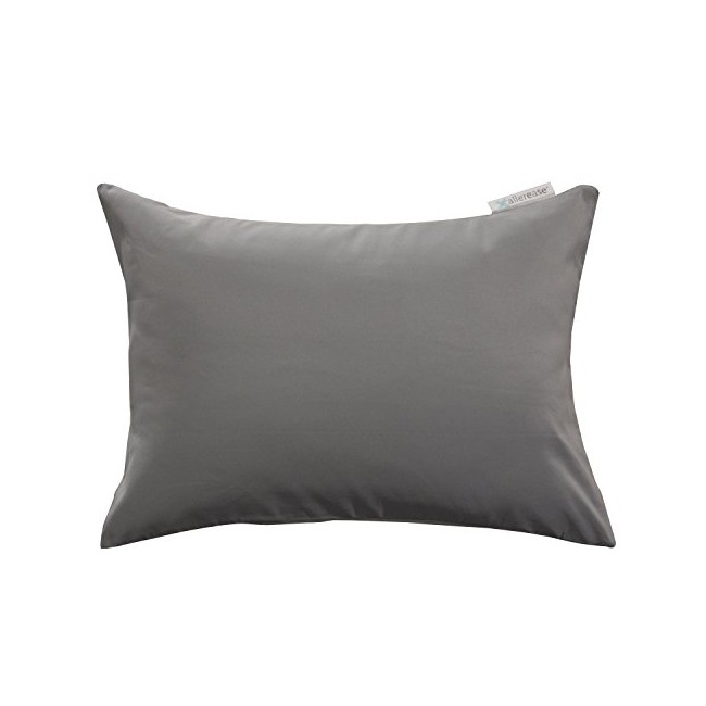 Gray Travel Pillow Cover Case 14”X 20” Pillow Zipper Pillowcase AllerEase New #z 