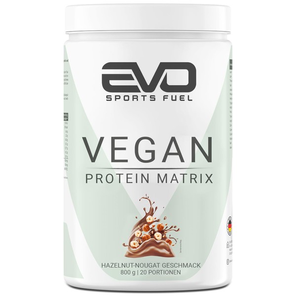 EVO SPORTS FUEL Vegan Protein Powder Matrix Hazelnut Nougat 800