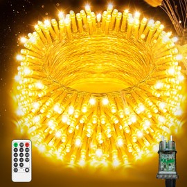 fullarrive Luci LED Esterno Interno 25M - 200 LED Catena Luminosa Impermeabile IP44 con 8 Modalità, Ghirlanda Luminosa per Decorazioni di Casa, Giardino, Terrazza, Feste, Matrimoni, Bianco Caldo