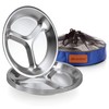 Stainless Steel Plate Set - Portable Dinnerware Set of 4