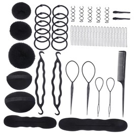 Beavorty 71pcs Hair Styling Tools Set Versatile Hair Bun Maker Braiding Accessories for for Cosmetology Students Hairdressers