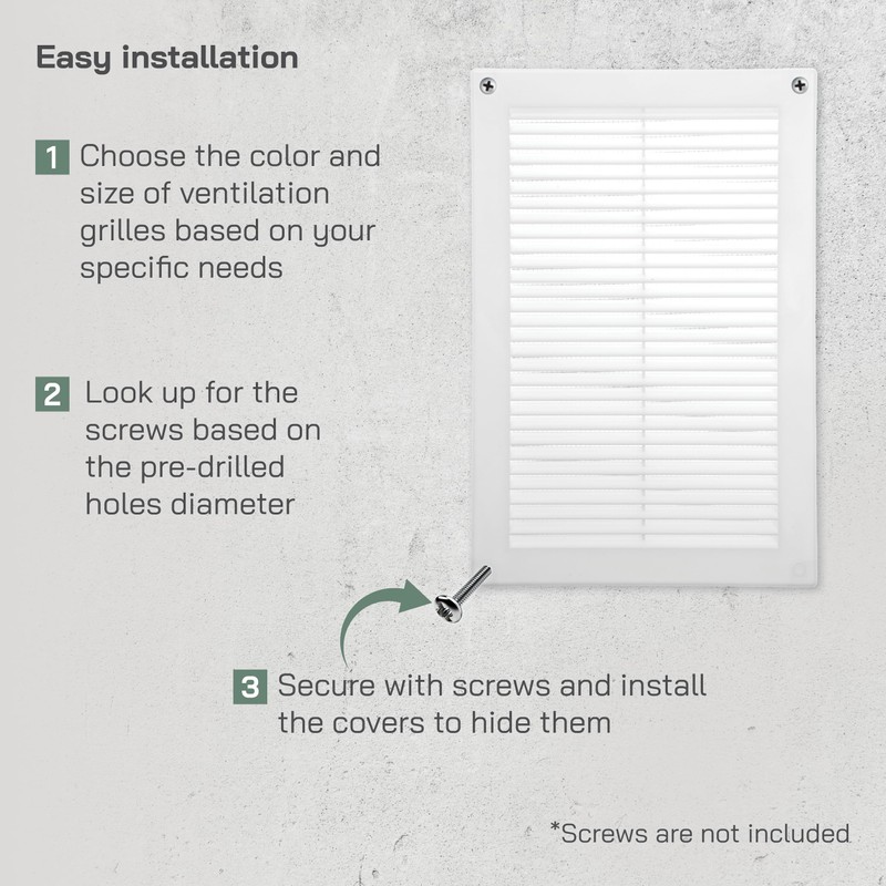 Vent Systems 6" x 10" Inch (Opening Dimensions) Plastic White