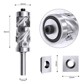 LIROPAU Reversible Plates Flush Cutter 12 mm Shaf, 30 mm Cutting Diameter Spiral Groove Cutter Copy Cutter Flush Cutter Router with Ball Bearing Wood Cutter for Edge Processing